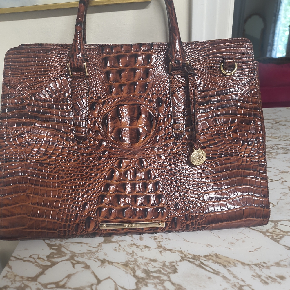 Brahmin Brown Crocodile Embossed Women's Bag